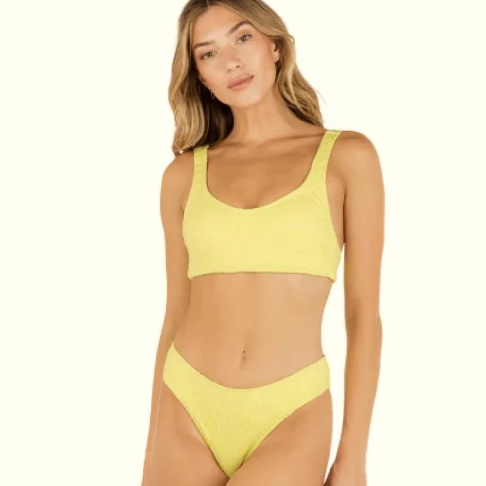 Hurley Bikini LEMON LARGE 🍋 MID RISE bathing suit 👙